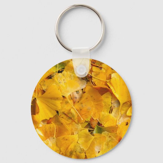 Ginkgo Biloba-bladeren Sleutelhanger (Voorkant)