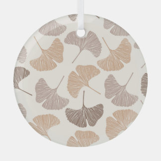 Ginkgo biloba: droog naadloos design. glas ornament