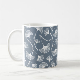 Ginkgo biloba laat naadloos patroon achter koffiemok