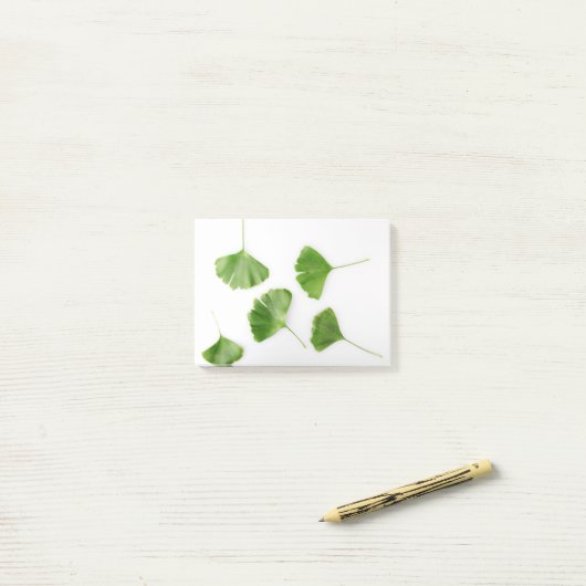 Ginkgo Biloba Leaf against White Background Post-it® Notes (Op bureau)