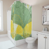 ginkgo biloba: tropische bladeren douchegordijn (In situ)