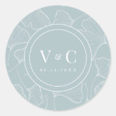 Ginkgo Biloba Whimsical Bruiloft Sticker (Voorkant)