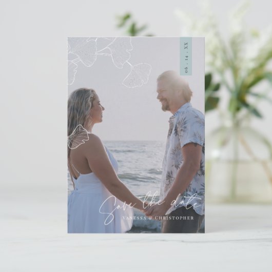 Ginkgo Biloba Whimsical Flat Enregistrer La Carte (Debout devant)