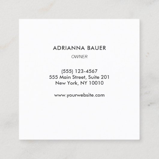 Ginkgo Blad Goud Groen Vierkante Visitekaartje (Achterkant)