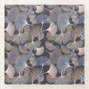 Ginkgo bladeren: elegant natuurlijk patroon. glazen onderzetter