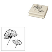 Ginkgo bladeren rubberstempel (Gestempeld)