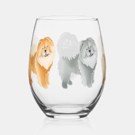 GINKGO CHOW 5 vachtkleuren Stemless Wijnglas Wijnglas Zonder Voet