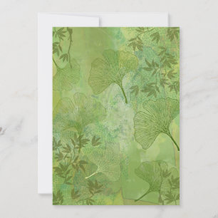 Ginkgo en bamboe Leaves - Groene kleuren - Natuur Kaart