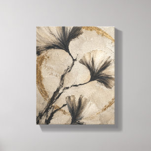 Ginkgo Gestes avec Or Antique – Toile Botanique