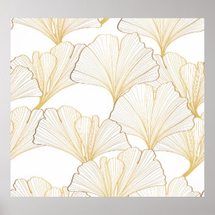 Ginkgo Gold: luxe bladarrangement Poster