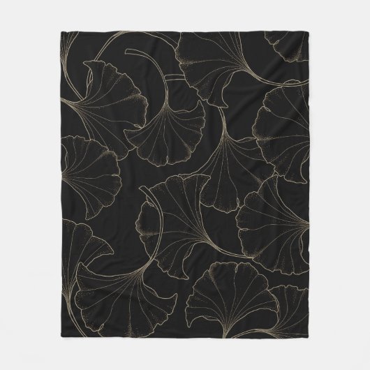 Ginkgo Gold: luxe design Fleece Deken (Voorkant)