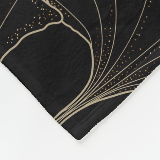 Ginkgo Gold: luxe design Fleece Deken (Hoek)