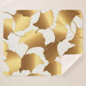 Ginkgo Gold: luxe  design. Sherpa Deken (Voorkant (horizontaal))
