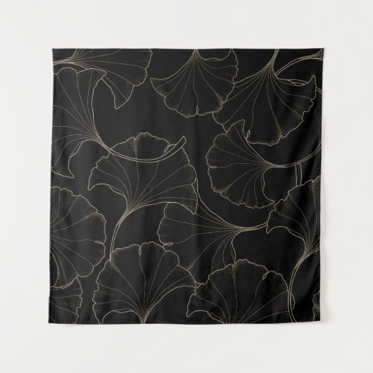 Ginkgo Goud: Luxe Vintage Design Wandkleed (Voorkant)