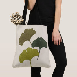 Ginkgo laat  achtergrondkleuren achter draagtas