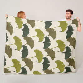 Ginkgo laat  achtergrondkleuren achter fleece deken
