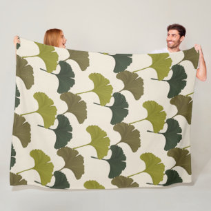 Ginkgo laat  achtergrondkleuren achter fleece deken