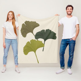 Ginkgo laat  achtergrondkleuren achter fleece deken