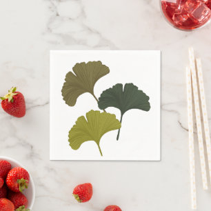 Ginkgo laat achtergrondkleuren achter servet