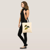 Ginkgo laat  achtergrondkleuren achter tote bag (Voorkant (model))