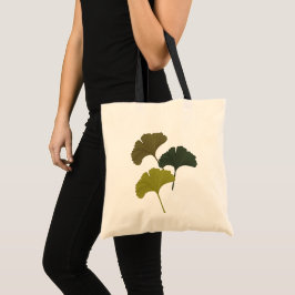 Ginkgo laat  achtergrondkleuren achter tote bag