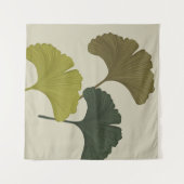 Ginkgo laat  achtergrondkleuren achter wandkleed (Voorkant (horizontaal))