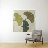 Ginkgo laat  achtergrondkleuren achter wandkleed (In Situ (horizontaal))