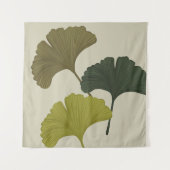 Ginkgo laat  achtergrondkleuren achter wandkleed (Voorkant)