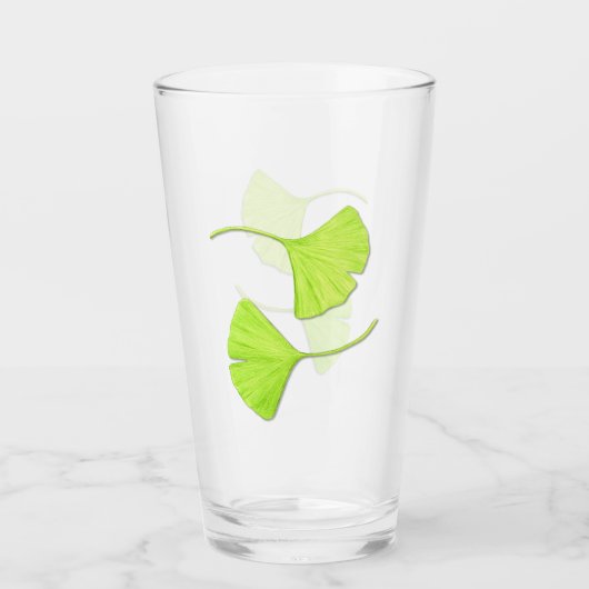 Ginkgo laat botanische kunst over glas (Voorkant)