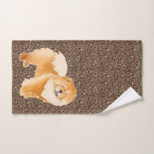 GINKGO le Chow rouge - ensemble de bain arrière - (Serviette à main)