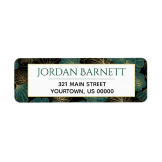 Ginkgo Leaf Feuille Botanique asiatique Étiquette