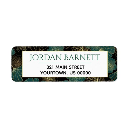 Ginkgo Leaf Feuille Botanique asiatique Étiquette (Devant)