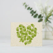 Ginkgo Leaf Heart Briefkaart (Staand voorkant)