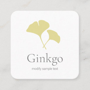 Ginkgo Leaf Logo Vierkante Visitekaartje
