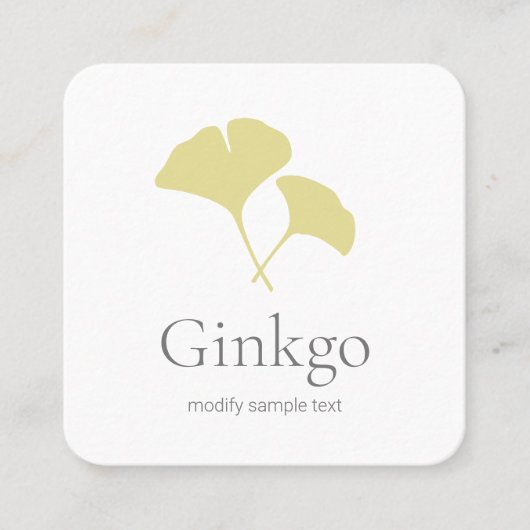 Ginkgo Leaf Logo Vierkante Visitekaartje (Voorkant)