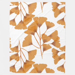 Ginkgo Leaf Naadloos Herfstpatroon Fleece Deken