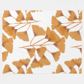 Ginkgo Leaf Naadloos Herfstpatroon Fleece Deken (Voorkant (Horizontaal))
