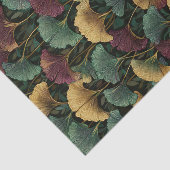 Ginkgo Leaf Pattern Teal Burgundy  Tissuepapier (Detail)
