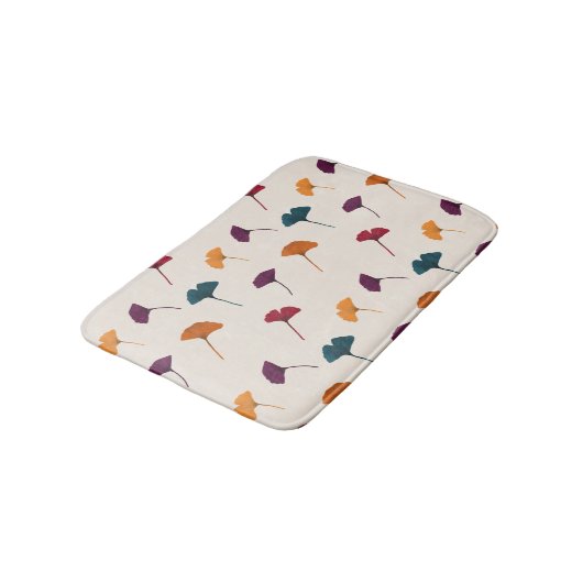 Ginkgo Leaf Pattern Waterverf Herfst Herfstkleuren Badmat (Gekanteld)