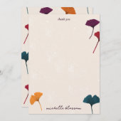 Ginkgo Leaf Pattern Waterverf Herfst Herfstkleuren Bedankkaart (Voorkant / Achterkant)