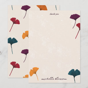 Ginkgo Leaf Pattern Waterverf Herfst Herfstkleuren Bedankkaart