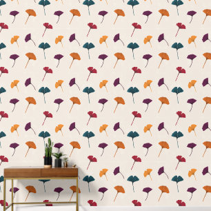 Ginkgo Leaf Pattern Waterverf Herfst Herfstkleuren Behang