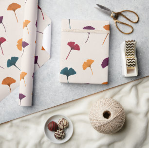 Ginkgo Leaf Pattern Waterverf Herfst Herfstkleuren Cadeaupapier