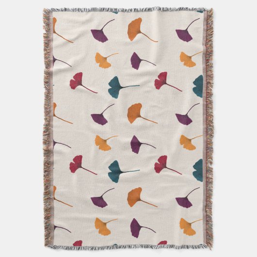 Ginkgo Leaf Pattern Waterverf Herfst Herfstkleuren Deken (Voorkant Verticaal)