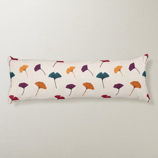 Ginkgo Leaf Pattern Waterverf Herfst Herfstkleuren Lichaamskussen (Achterkant)