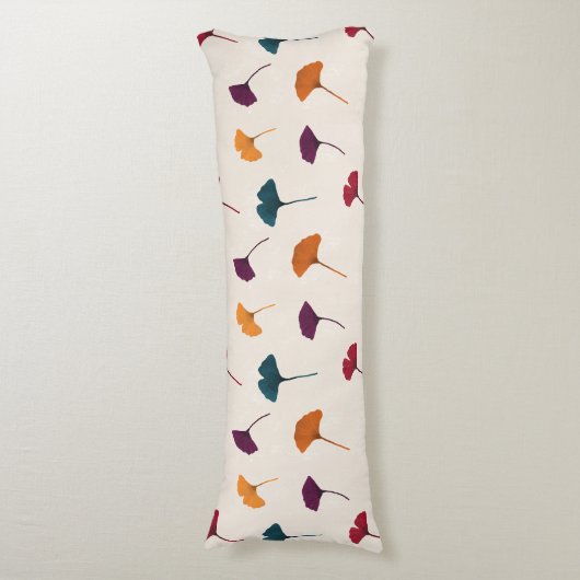 Ginkgo Leaf Pattern Waterverf Herfst Herfstkleuren Lichaamskussen (Voorkant Verticaal)