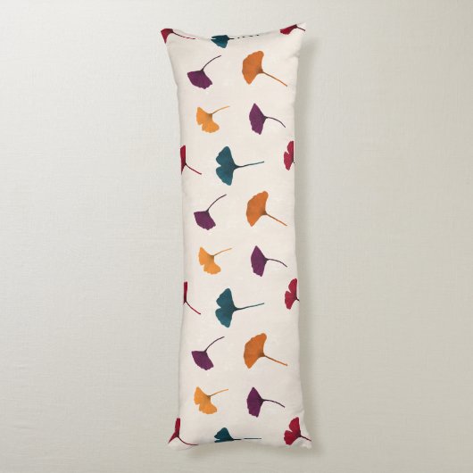 Ginkgo Leaf Pattern Waterverf Herfst Herfstkleuren Lichaamskussen (Achterkant (Verticaal))