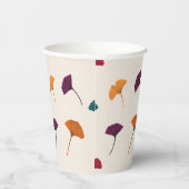 Ginkgo Leaf Pattern Waterverf Herfst Herfstkleuren Papieren Bekers (Rechts)