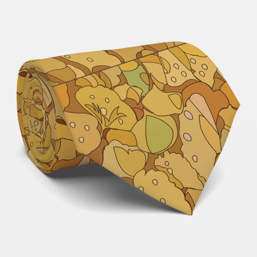 Ginkgo Leaves Abstract Pattern Stropdas (Opgerold)