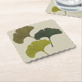 Ginkgo Leaves Customizable Background Colors Kartonnen Onderzetters (Gebogen)